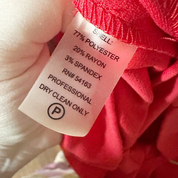 Calvin Klein Sleeveless Sheath Goldtone Red Zipper Dress Women's Plus Size 16 - Picture 6 of 12